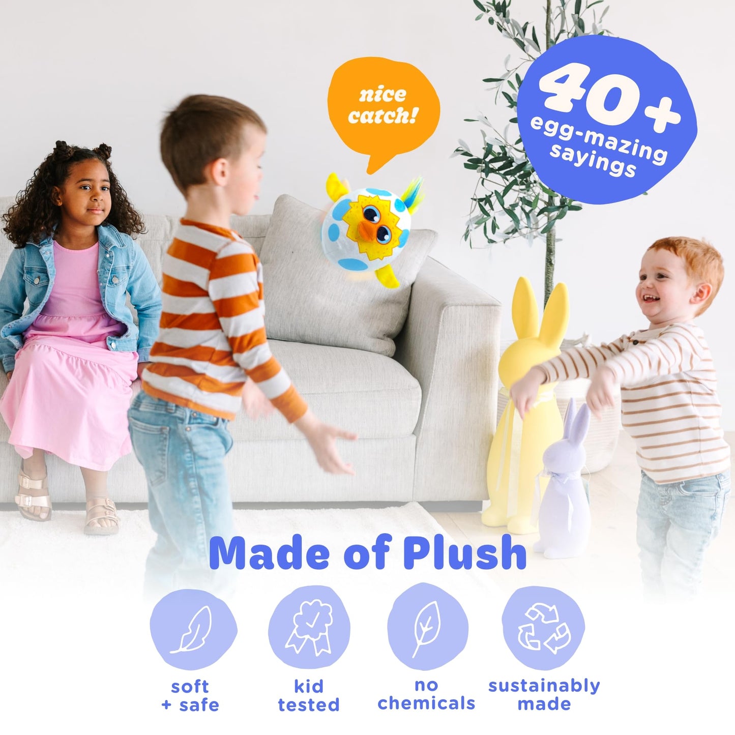 Move2Play, Egg Toss, Hilariously Wild and Fun, Active Play Kids Game, Birthday Game For Kids Ages 3, 4-8+, Preschool, Toddler, Indoor, Outdoor Toy