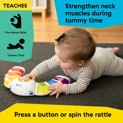 Baby Einstein Glow & Discover Light Bar musical activity station with colorful lights and buttons for tummy time fun for babies 3 months+
