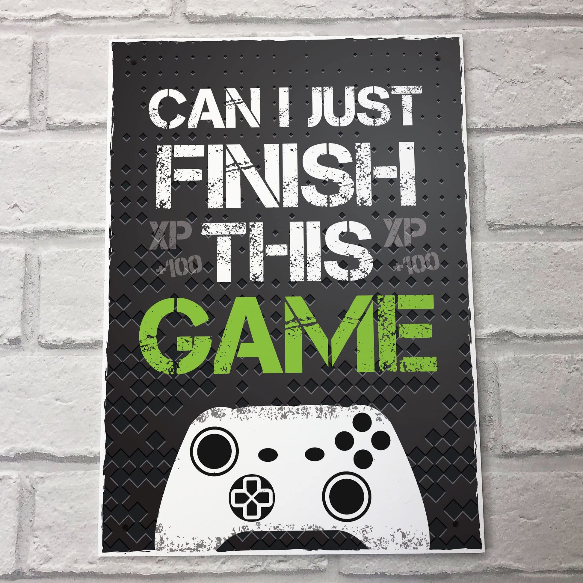 Black gaming sign wall art featuring Xbox-inspired design, perfect for boys' bedrooms or man caves, by RED OCEAN.