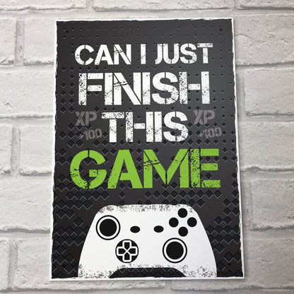 Black gaming sign wall art featuring Xbox-inspired design, perfect for boys' bedrooms or man caves, by RED OCEAN.