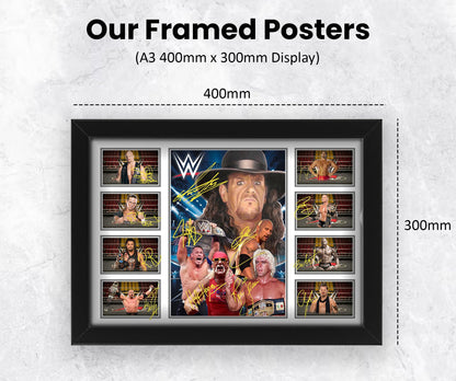 WWE Wrestling Print - Limited Edition Autograph Fan Gift – Collectible Memorabilia Merchandise (Unframed A4 (30x21cm))