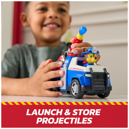 Paw Patrol Fire Rescue: Chase Rescue Fire Cruiser with Action Figure, Projectile Launcher, and Toy Truck, Kids Toys for Boys and Girls Ages 3 and Up