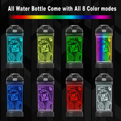 YuanDian Can't Hear You I'm Gaming Water Bottle, Headphone 7 Color Lights 3D Light up Drinking Cups Gifts for Gamers Boys, BPA Free & Leak Proof Flip Top Lid & Easy Clean & Carry Handle, 14oz/400ml