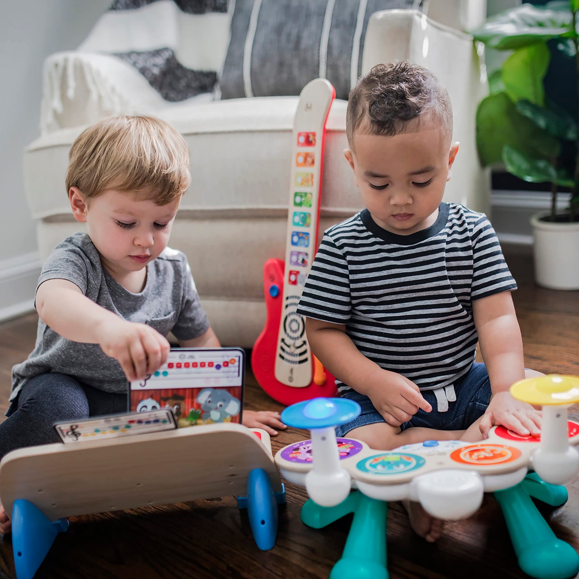 Baby Einstein Together in Tune Drums toddler musical toy with wooden drums and magic touch buttons for ages 12 months+