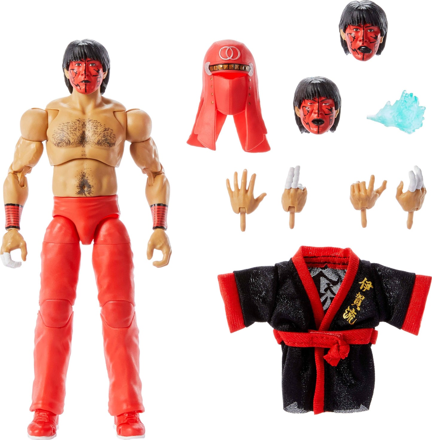 Mattel WWE Ultimate Edition Action Figure & Accessories, 6-inch The Great Muta Collectible Set, Swappable Heads & Hands, 30 Articulation Points