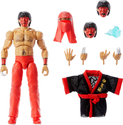 Mattel WWE Ultimate Edition Action Figure & Accessories, 6-inch The Great Muta Collectible Set, Swappable Heads & Hands, 30 Articulation Points