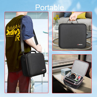 RLSOCO Carry Case for Nintendo Switch 2 with TV dock, controllers, game cards, and accessories in a rugged travel bag.