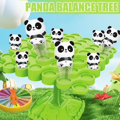 Tylices 48Pcs Panda Balance Game, Panda Balance Board Kids, Balance Maths Games for Family Gathering Party, Balance Tree Set Multiplayer Desktop Stacking Interactive Toys for 3-9 Years Old Boys Girls