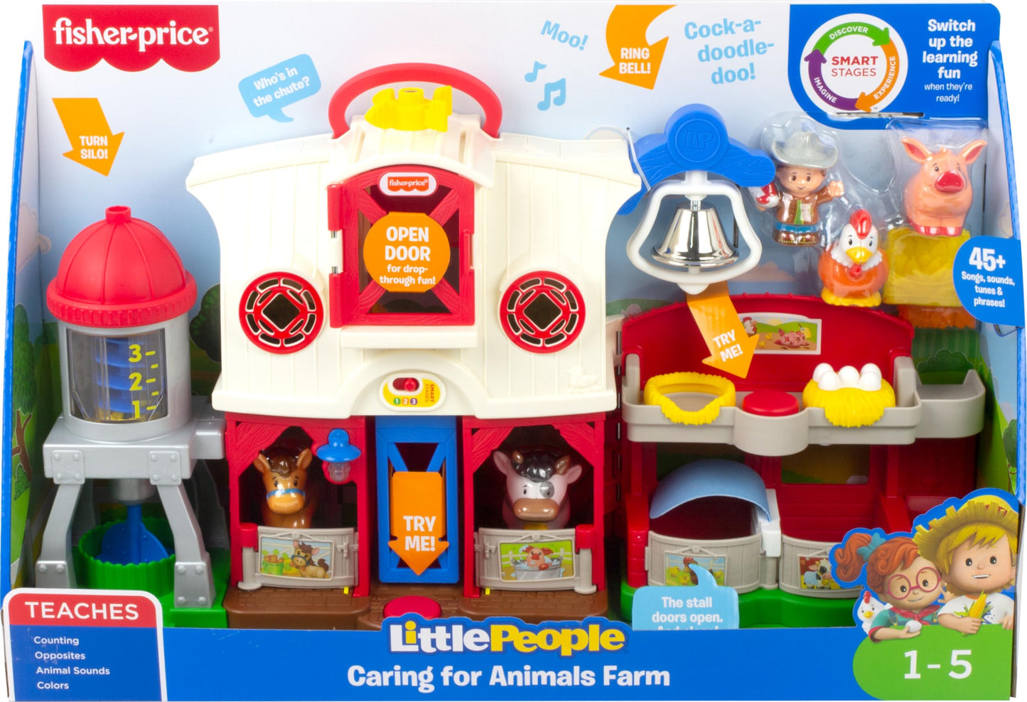 Fisher-Price Little People Caring for Animals Farm - English Edition, interactive playset with Smart Stages learning for toddlers and kids. Ages 1-5 years. GLT78