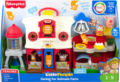 Fisher-Price Little People Caring for Animals Farm - English Edition, interactive playset with Smart Stages learning for toddlers and kids. Ages 1-5 years. GLT78