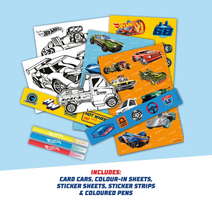 BLADEZ Hot Wheels Toyz craft activity set with stickers, coloring pens, mini card scene, perfect for kids' party bags