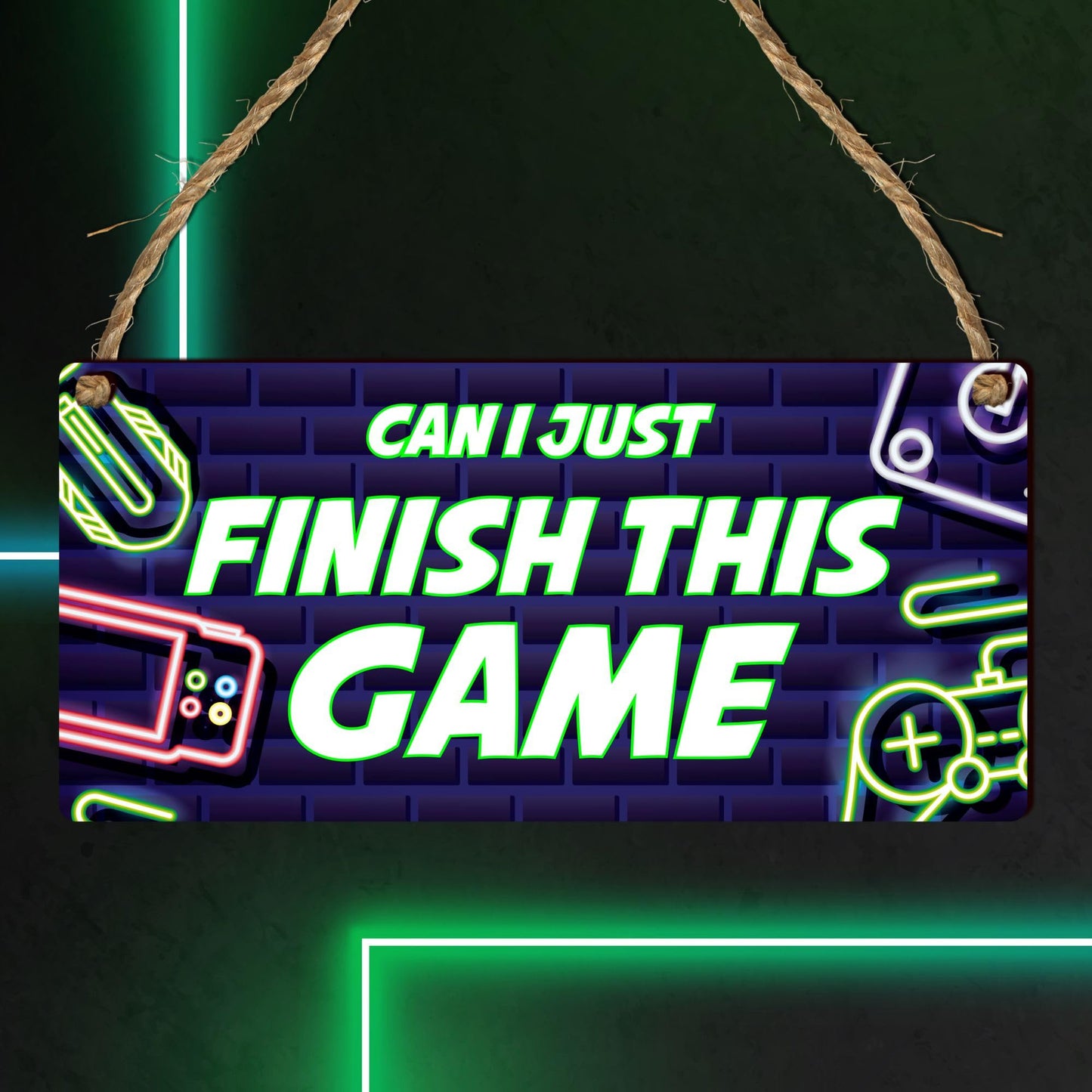 Wooden gamer plaque with gaming-themed design, ideal for game room decor, perfect as a gift for boys, Xbox, and PlayStation fans.