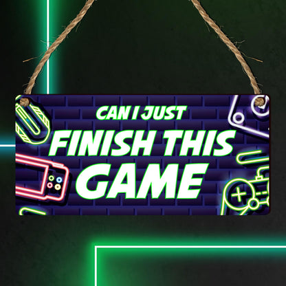 Wooden gamer plaque with gaming-themed design, ideal for game room decor, perfect as a gift for boys, Xbox, and PlayStation fans.