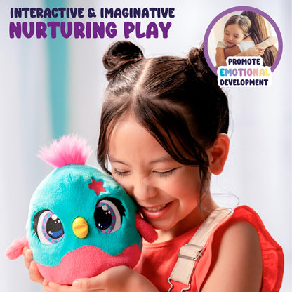 Funtasy Family Chick a Boo - Electronic Kids Chicken Toy - Cute Interactive Plush Pet & Adorable Hen - 50+ Sounds & Reactions - Feed Her, Watch Her Sing, Dance & Lay Eggs - Girls & Boys Gifts Age 3 +