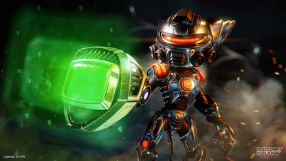 PlayStation Ratchet & Clank: Rift Apart game cover art for PS5 featuring characters and vibrant sci-fi background.