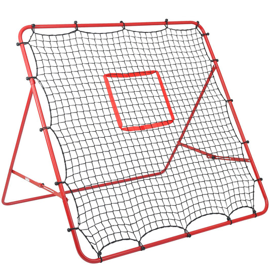 Adjustable Football Rebound Net 150x150cm | Dual-Angle Soccer Trainer with Steel Frame | Portable Folding Rebounder for Passing & Shooting Practice | Outdoor Sports Equipment for Youth & Adult