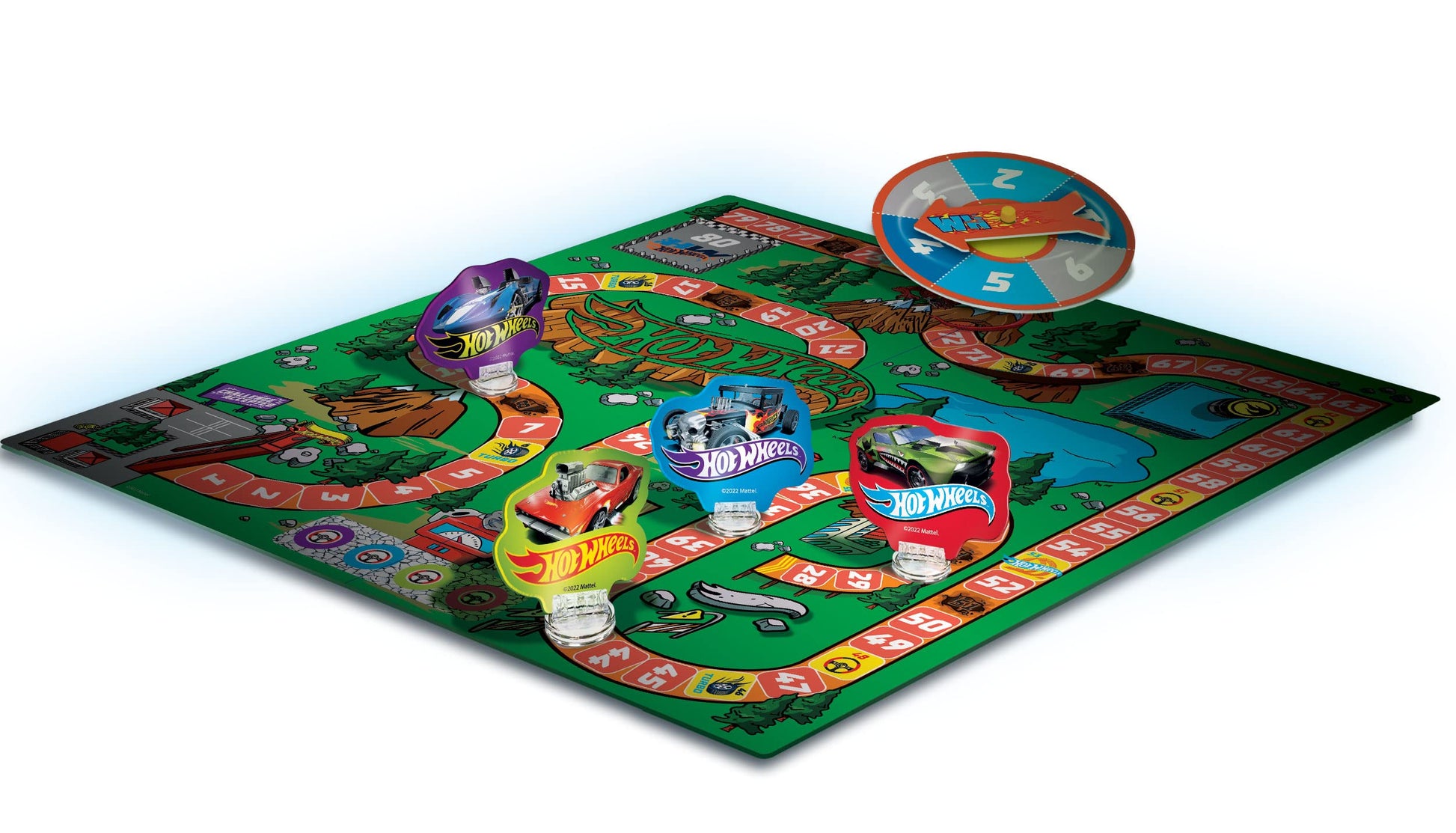 Lisciani HOT WHEELS SPEED RACE GAME board game with game board, spinner, and markers for family fun and skill development.