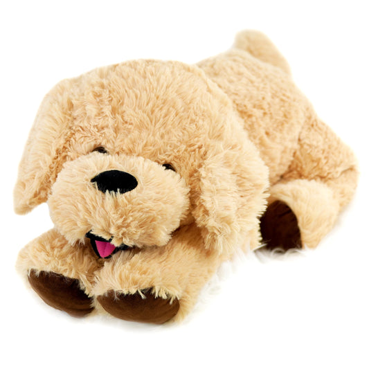 The Magic Toy Shop Giant Dog Soft Toy 70cm / 28" - Large Lying Puppy Stuffed Animal Plushie - Big Fluffy Brown Cuddly Teddy for Kids & Adults, Boys & Girls