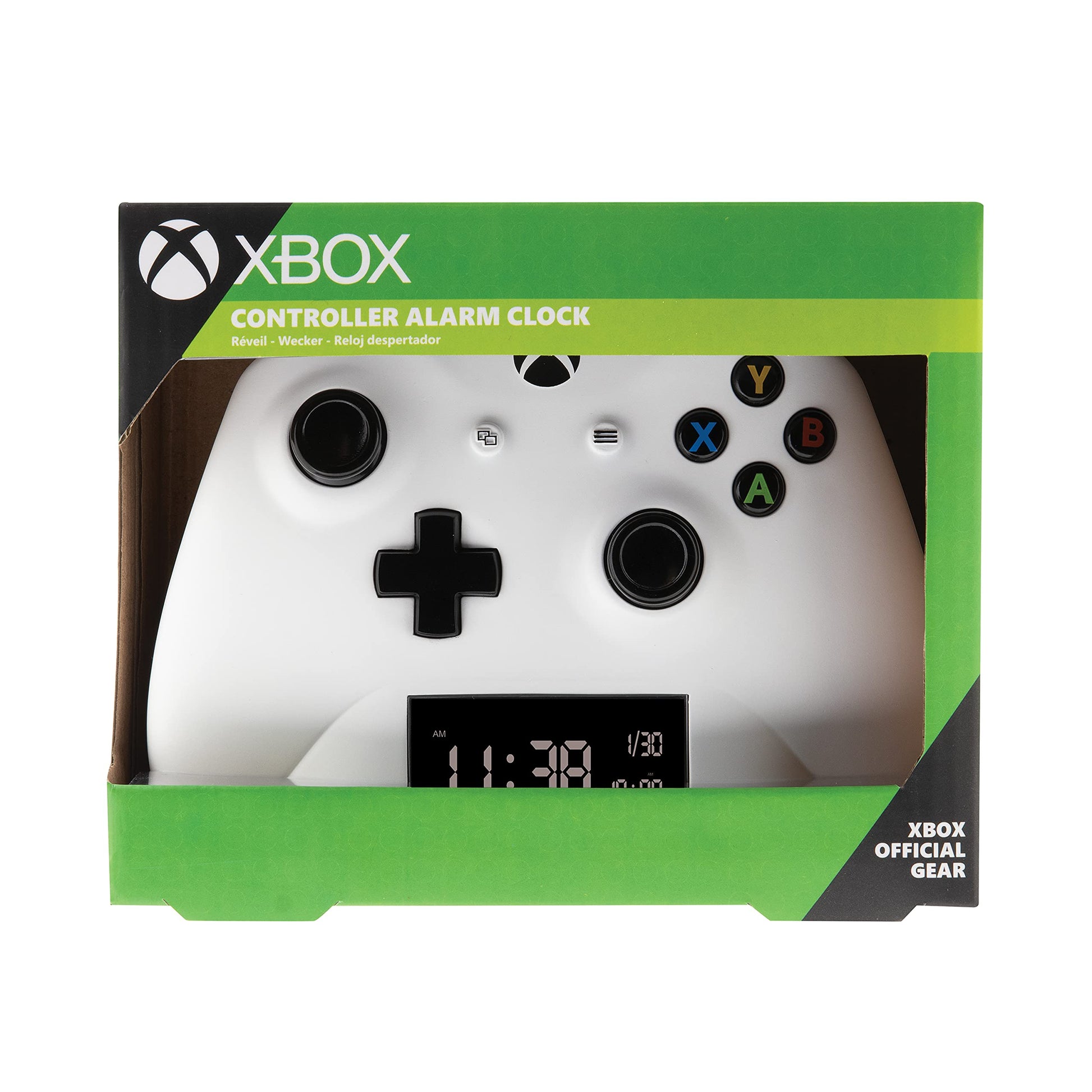 Paladone Xbox alarm clock with multicolored design, 59.1W x 2H cm, officially licensed gaming merchandise, featuring Xbox branding.