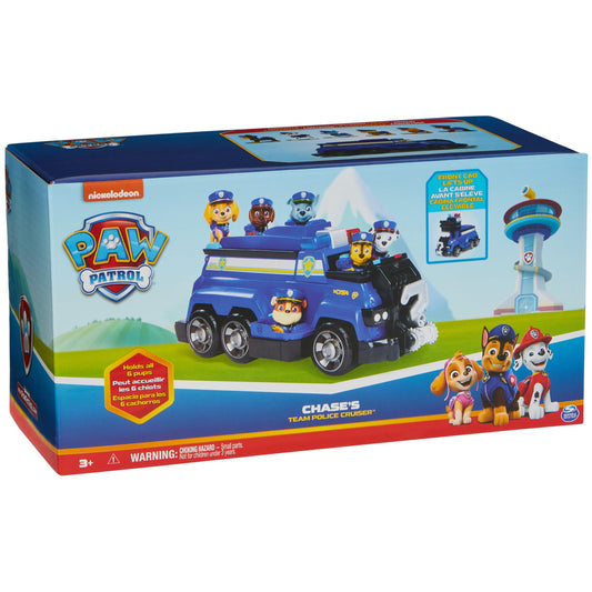Paw Patrol Team Cruiser, Large Scale Vehicle with Exclusive Chase, Marshall, Skye, Rubble, Rocky & Zuma Action Figures, Toys for Boys & Girls Ages 3+