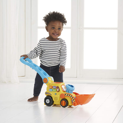 VTech POP and Drop Digger, Educational Push Along Digger for Toddler, Toy Gift for 12 Months to 2 3 Years Boys and Girls. English Version