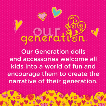 18-inch Our Generation Holly Doll in a winter outfit with a 6-piece clothing set, featuring stylish accessories and details.