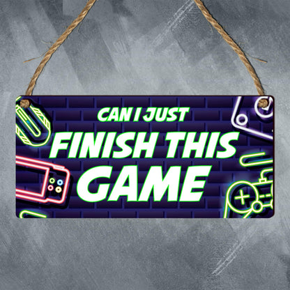 Wooden gamer plaque featuring gaming-themed design, ideal for boys' bedrooms, Xbox and PlayStation enthusiasts, wall decor.