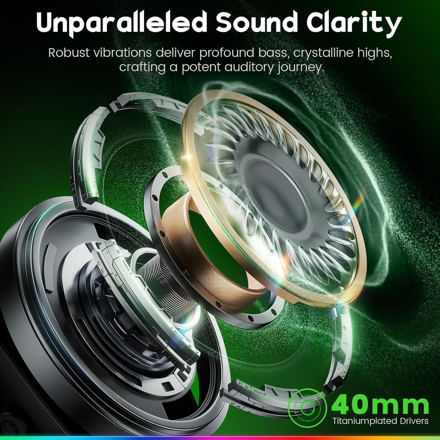 WESEARY Wireless 2.4GHz Gaming Headset for PS5, PS4, Mac, Switch, Mobile, Gaming Headphones with Crystal-Clear ENC Mic, Bluetooth 5.4, Ultra-Low Latency, Stereo Bluetooth Headset for PC