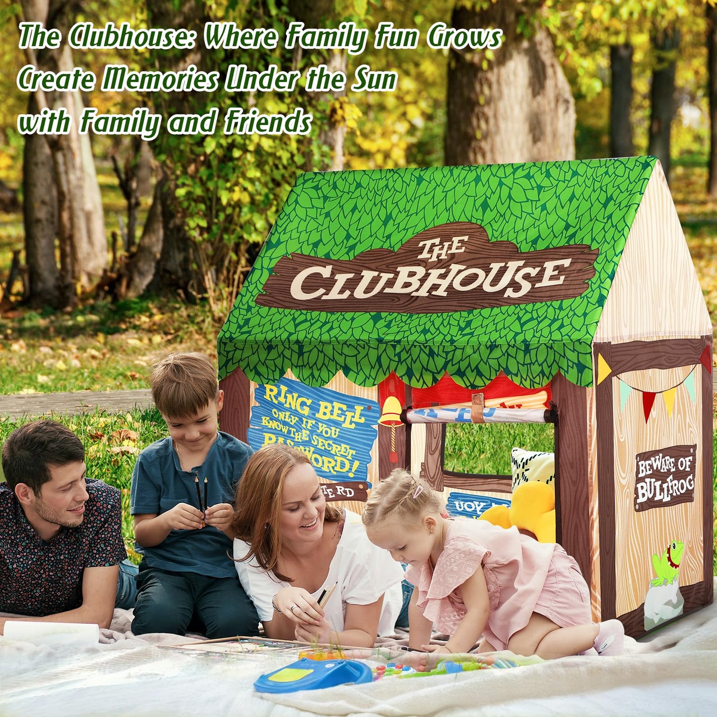 Playhouse for Kids Indoor, Kids Play Tent, Toys for Boys and Girls Children Clubhouse Tent with Roll-up Door and Windows