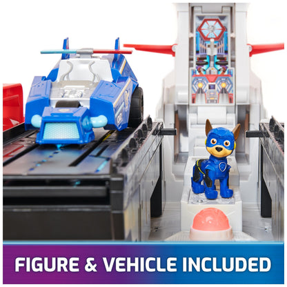 Paw Patrol: The Mighty Movie Aircraft Carrier HQ, with Chase Action Figure and Mighty Pups Cruiser, Kids’ Toys for Boys and Girls 3+