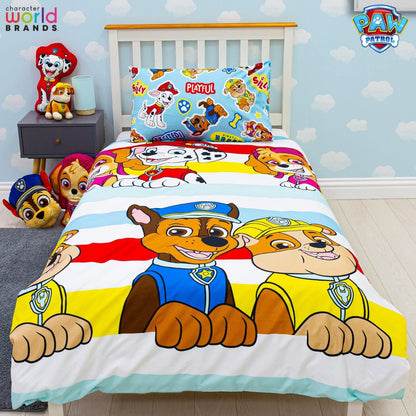 Paw Patrol Official Single Childs Duvet Cover Set | Pupster Design Reversible 2 Sided Bedding Including Matching Pillow Case | Brands Single Bed Set