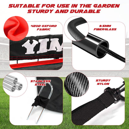 Yimore Kids Football Goal Portable, 3 In 1 Mini Football Goal Garden Indoor Outdoor 120 * 90 * 90 cm, Foldable Football Training with Target Gift for Boys Grils 3+ (Red)