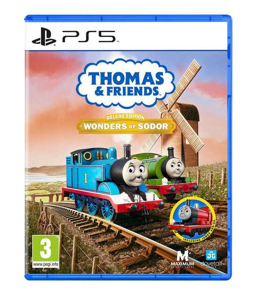 Thomas and Friends Wonders of Sodor Deluxe Edition for PS5 game case with colorful cover art featuring Thomas and friends.