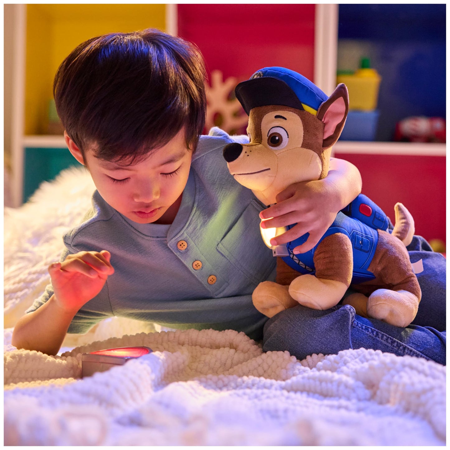 Paw Patrol Room Patrol Chase Interactive Plush Toy with Over 75 Sounds, Light-Up Badges, and 3 Play Modes, Kids Toys for Boys and Girls Ages 3 and Up