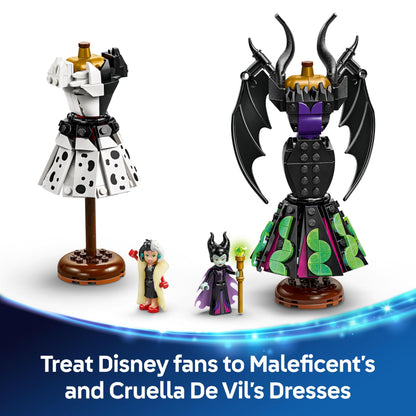 LEGO Disney Maleficent's and Cruella De Vil's Dresses - Building Toy for 9+ Year Old Girls & Boys - incl. a Customisable Display Stand, 2 Mini-Dolls & 2 Animal Figures - Birthday Gift for Fans - 43262