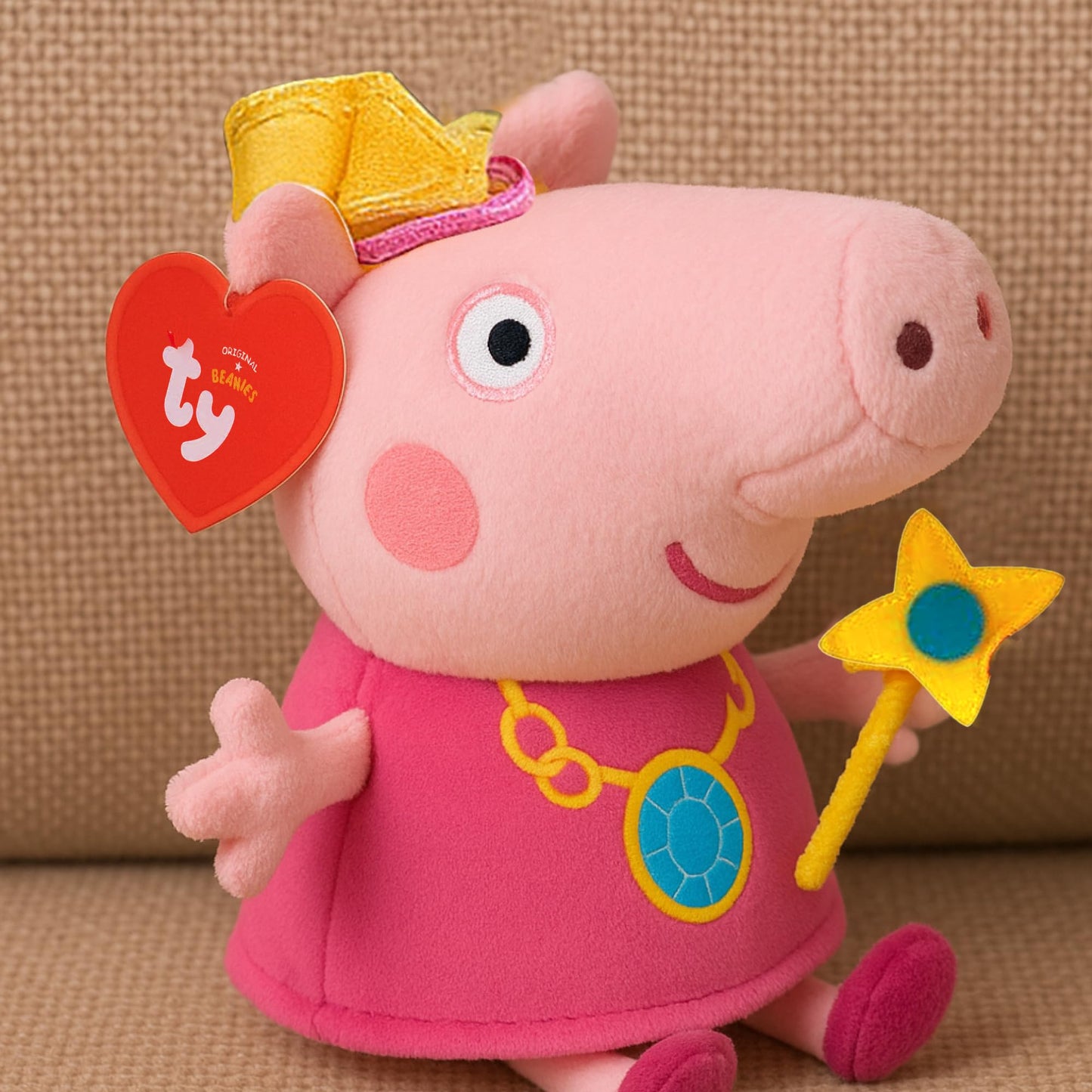 Peppa Pig Princess Peppa Beanie Baby, plush toys (Approximately 7" tall)