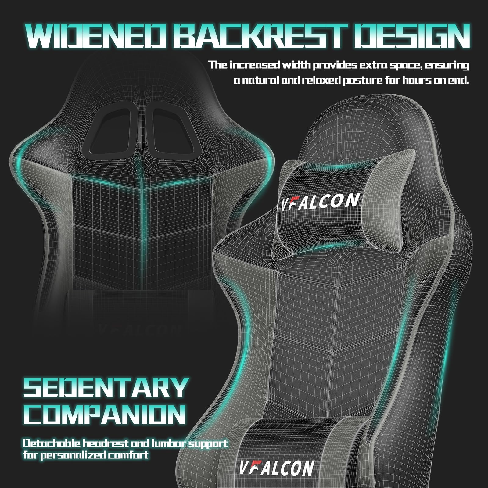 Vfalcon XTREME gaming chair in grey with ergonomic design, reclining feature, footrest, 360° swivel, and adjustable height