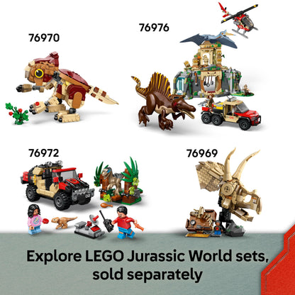 LEGO Jurassic World Raptor & Titanosaurus Tracking Mission - Dinosaur Toy incl. 3 Minifigures, Off-Road Car & Motorbike - Gift for 7+ Year Old Boys & Girls - 76973