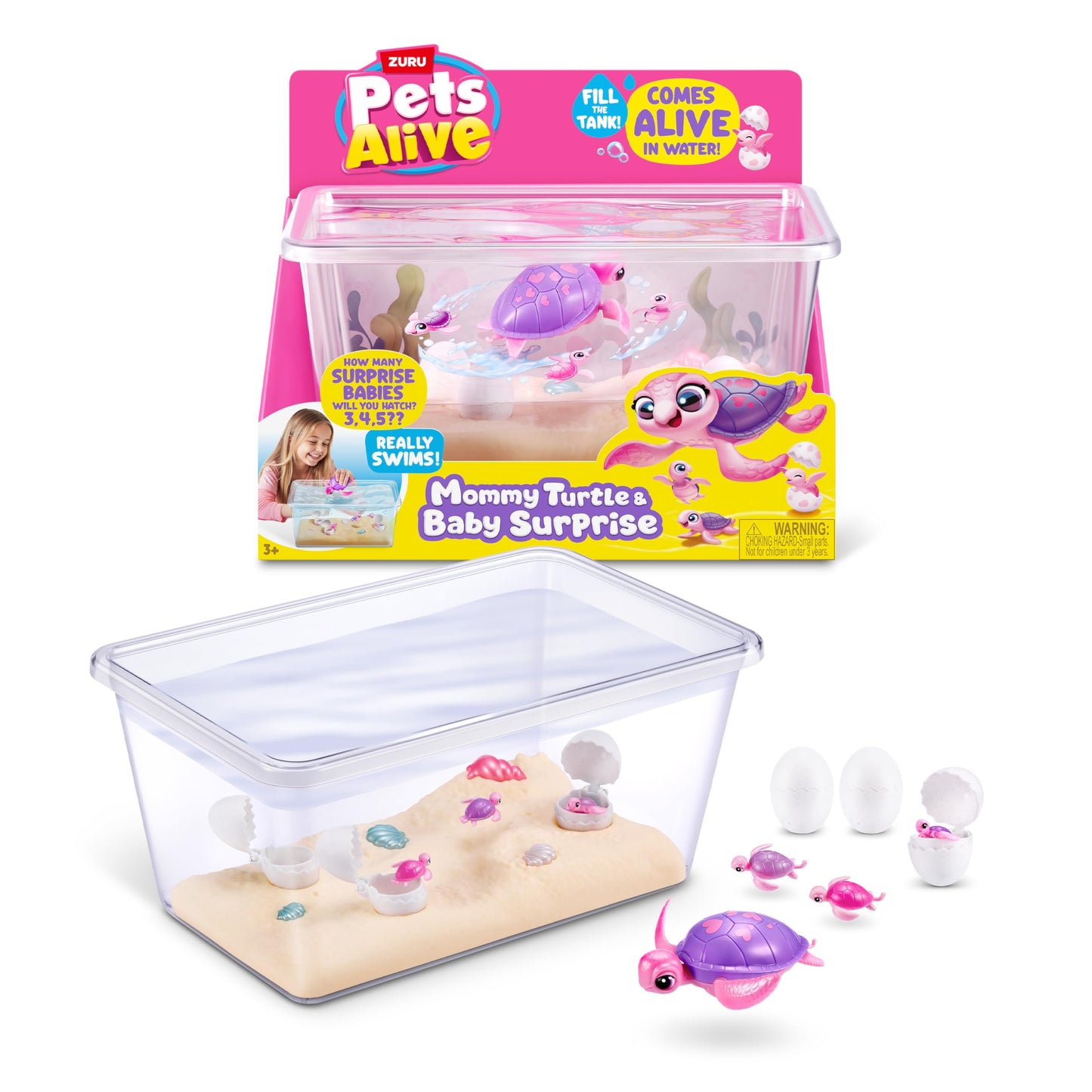 Pets Alive Mama Turtle Surprise by ZURU, Robot Toy Pet Turtle