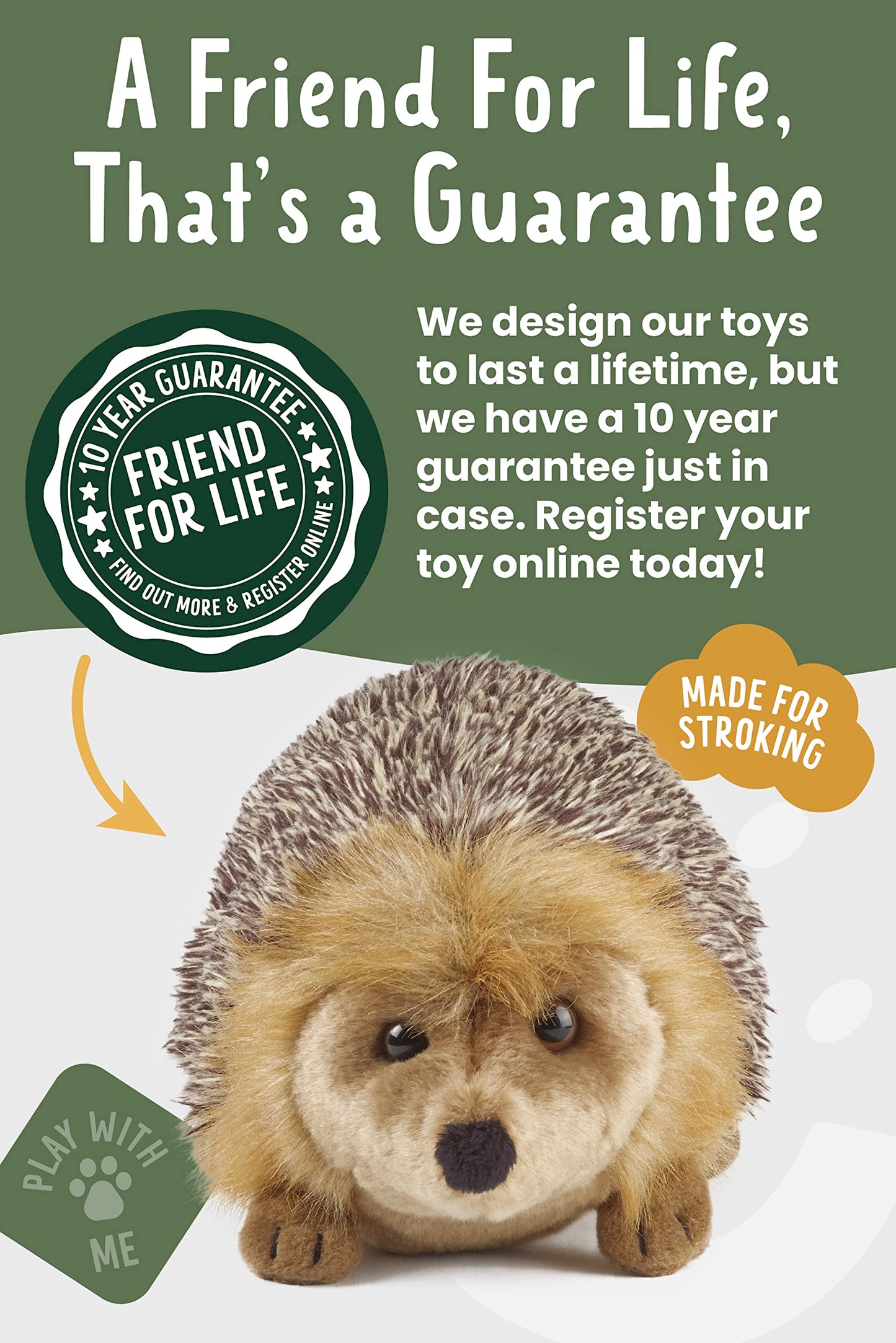 Living Nature Hedgehog Soft Toy | Fluffy Animal | Soft Toy Gift for Kids | 23 cm