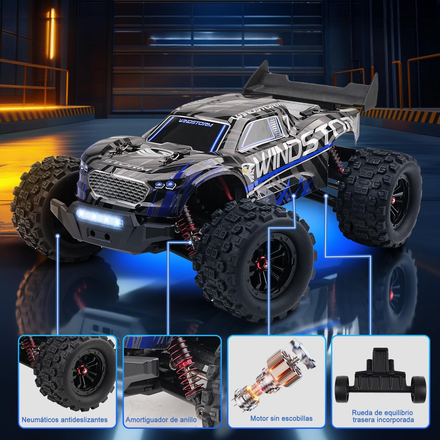 JOYTREKY Brushless Rc Cars - 1:14 Max 50+ Kmh High-Speed 4x4 Remote Control Car 2.4 Ghz Rc Truck Waterproof 16 Lighting Modes All-Terrain Off-Road Vehicle With 2 Rechargeable Batteries - Purple