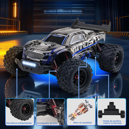 JOYTREKY Brushless Rc Cars - 1:14 Max 50+ Kmh High-Speed 4x4 Remote Control Car 2.4 Ghz Rc Truck Waterproof 16 Lighting Modes All-Terrain Off-Road Vehicle With 2 Rechargeable Batteries - Purple