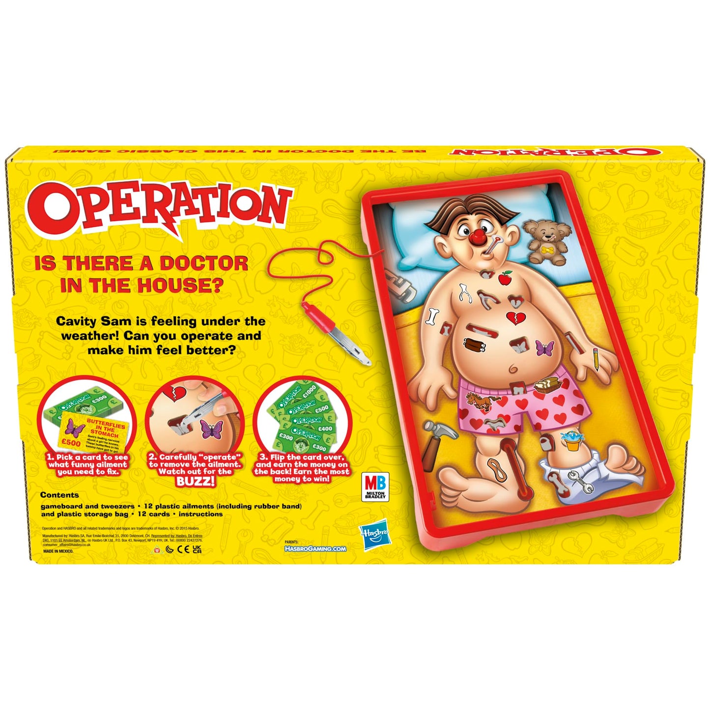 Operation Electronic Board Game with Doctor Cards and Funny Ailments, 1+ Player, Funny Kids' Games, for Boys & Girls aged 6 Plus