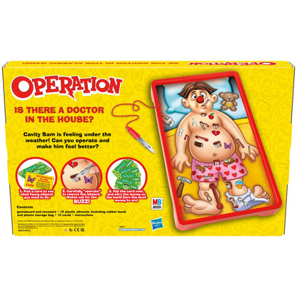 Operation Electronic Board Game with Doctor Cards and Funny Ailments, 1+ Player, Funny Kids' Games, for Boys & Girls aged 6 Plus