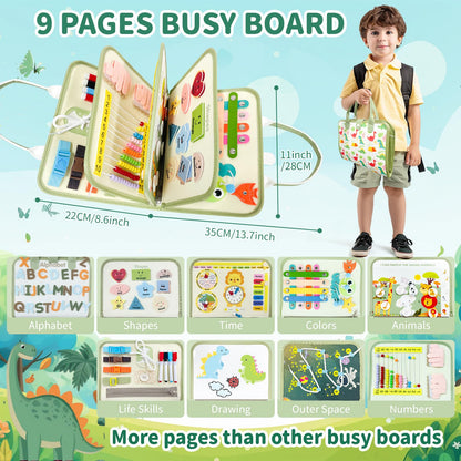 Busy Board, Busy Book for Toddlers, Montessori Toys, Toddler Travel Toys, Baby Travel Toys, Plane Activities for Kids, Toddler Airplane Activities, Sensory Toys, Gift for Boys Girls