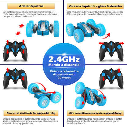 Rodzon Remote Control Cars for Kids Toys 6+ Years Old Boys,Stunt Cars Wheel Lights Rc Car,Christmas Birthday Gift Boy Girls Age 6+ Years (Blue)