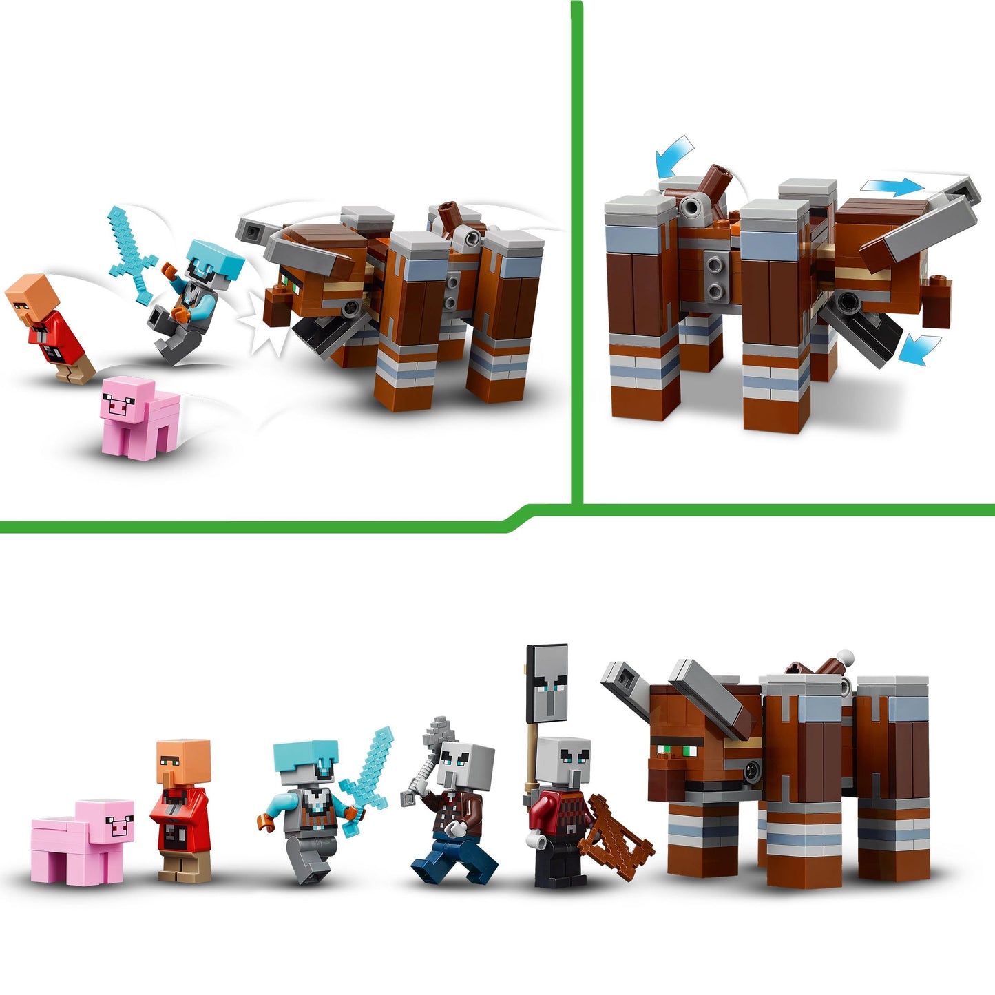 LEGO Minecraft The Pillager Outpost and Ravager Toy - incl. a Posable Figure with a Snapping Jaw Function, and a Village Fortress - Gaming Gift for 9+ Year Old Boys & Girls - 21278