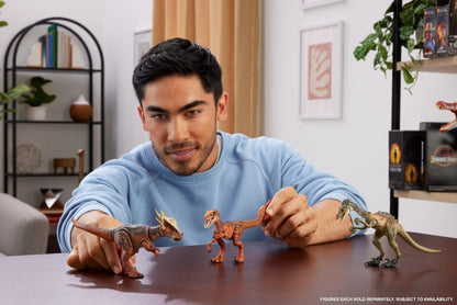 Mattel Jurassic World Hammond Collection Dinosaur Action Figure Toy Troodon Species, Premium Movie Design Glass Eyes & 14 Points Articulation, JDJ11