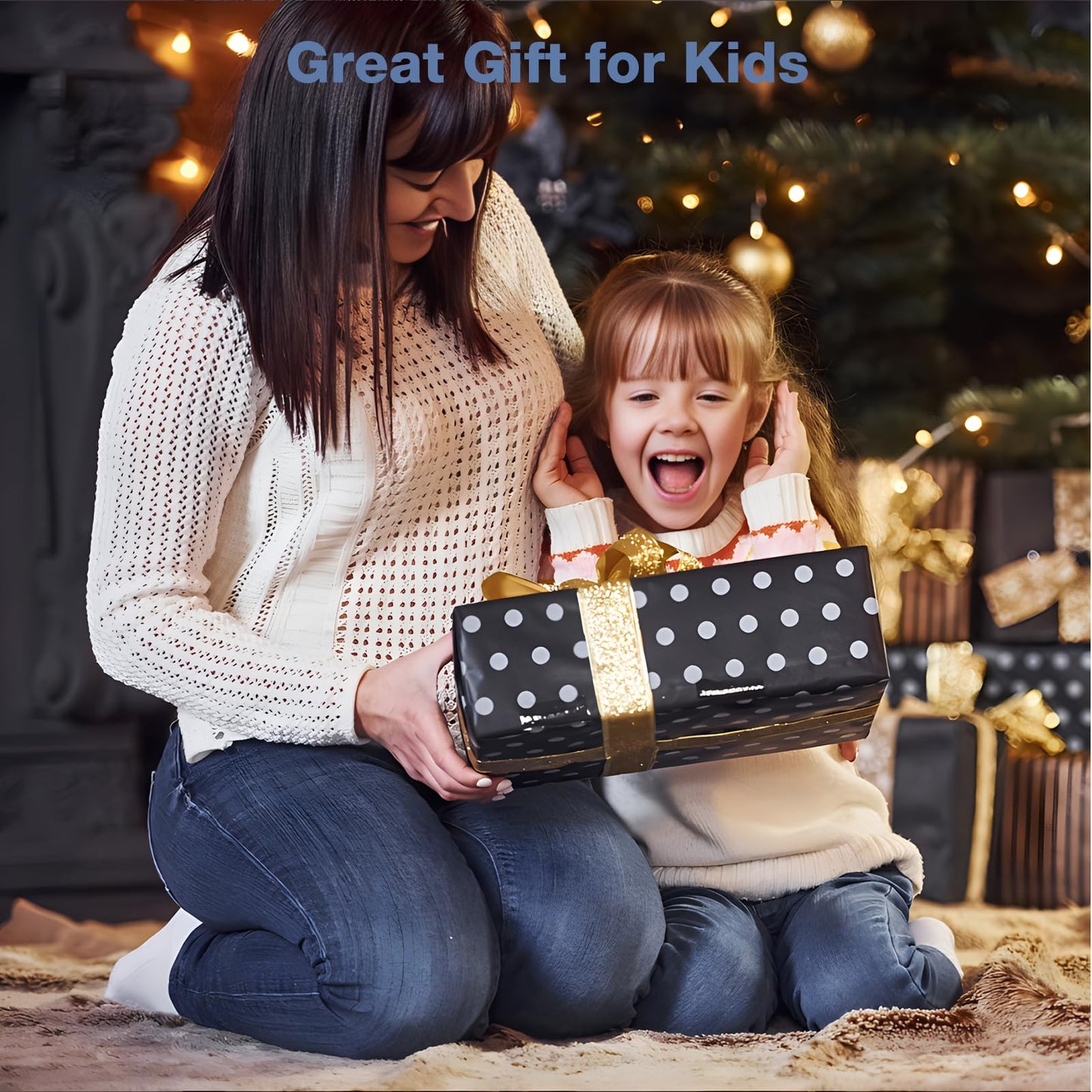 Onihan portable kids karaoke machine with two microphones and LED party lights, perfect for girls' birthday or Christmas gifts.