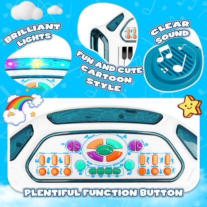 m zimoon Kids Piano Keyboard, 24 Keys Multifunctional Toddlers Musical Toy Instruments with Dynamic Lighting, Educational Gifts for Boys Girls Aged 1-6